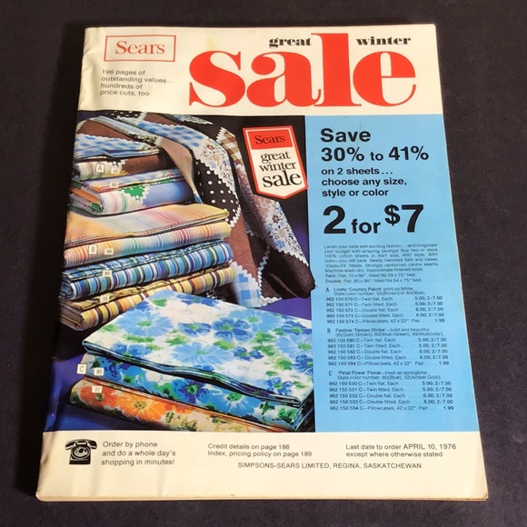 1976 Sears great winter sale catalogue mail out ephemera advertising vintage 70s - Picture 1 of 8